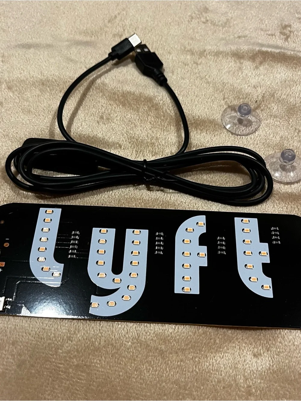 Lyft LED Car Sign Light - USB Powered, High Brightness Purple Glow Display Lamp